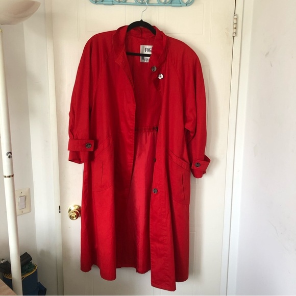 London Fog Red Trench Coat - Picture 6 of 16